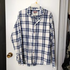 Wrangler Lightweight Cotton Plaid Button-Down Shirt